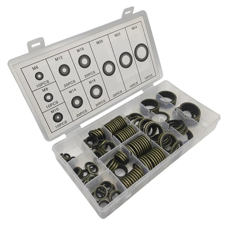 Oil Drain Plug Gasket 150pcs Exclusive Composite Gasket Kit Cylinder Seal Automobile - Image 2