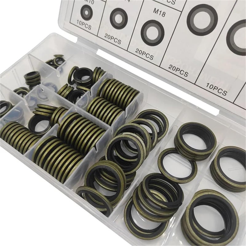 Oil Drain Plug Gasket 150pcs Exclusive Composite Gasket Kit Cylinder Seal Automobile - Image 3