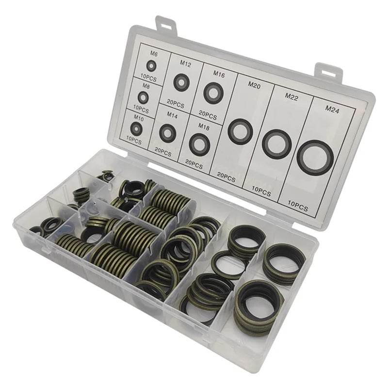 Oil Drain Plug Gasket 150pcs Exclusive Composite Gasket Kit Cylinder Seal Automobile - Image 4