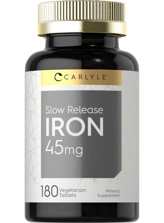حديد كارلايل بطيء الإطلاق ٤٥ ملغ | ١٨٠ قرصًا | مكمل غذائي معدني كبريتات الحديدوز | للرجال والنساء | تركيبة نباتية، خالية من الكائنات المعدلة وراثيًا، وخالية من الغلوتين - Image 1