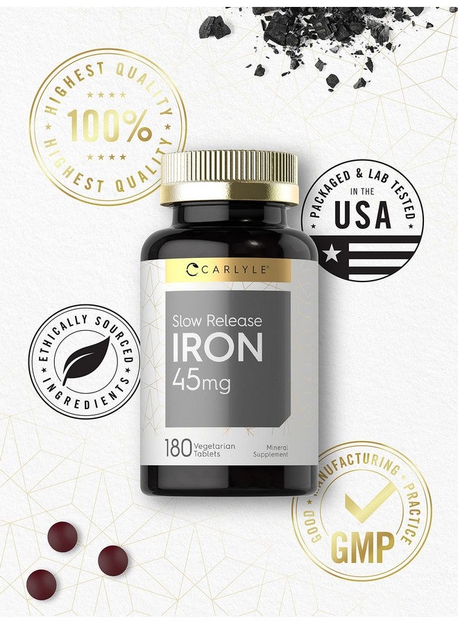 حديد كارلايل بطيء الإطلاق ٤٥ ملغ | ١٨٠ قرصًا | مكمل غذائي معدني كبريتات الحديدوز | للرجال والنساء | تركيبة نباتية، خالية من الكائنات المعدلة وراثيًا، وخالية من الغلوتين - Image 5