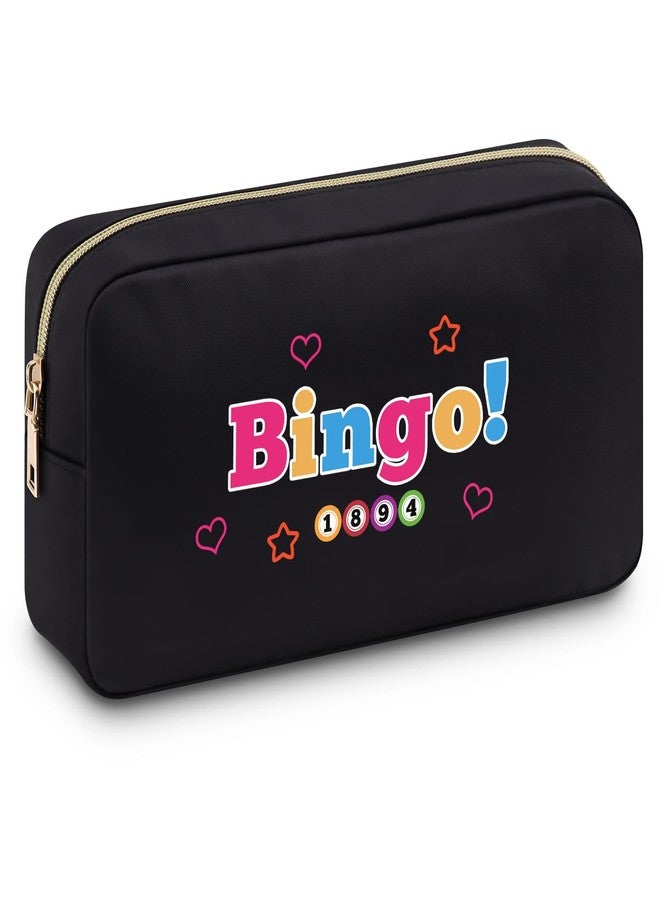 Baipilu Feminine Bingo Lovers Cosmetic Bag - Black, 9.4 x 5.1 x2.75 Inches - Perfect for Travel, Gifts, Home Storage - Image 1