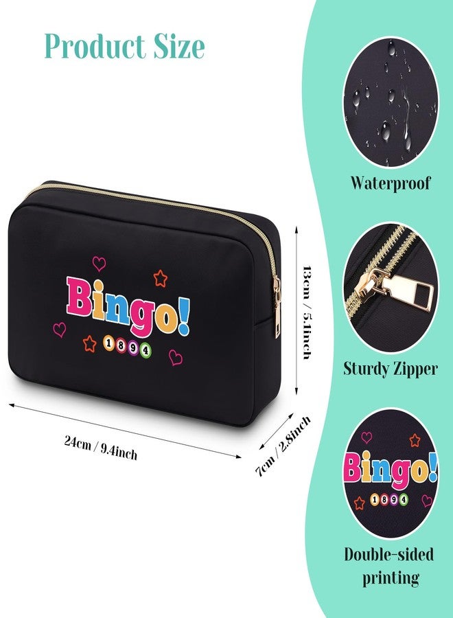 Baipilu Feminine Bingo Lovers Cosmetic Bag - Black, 9.4 x 5.1 x2.75 Inches - Perfect for Travel, Gifts, Home Storage - Image 2