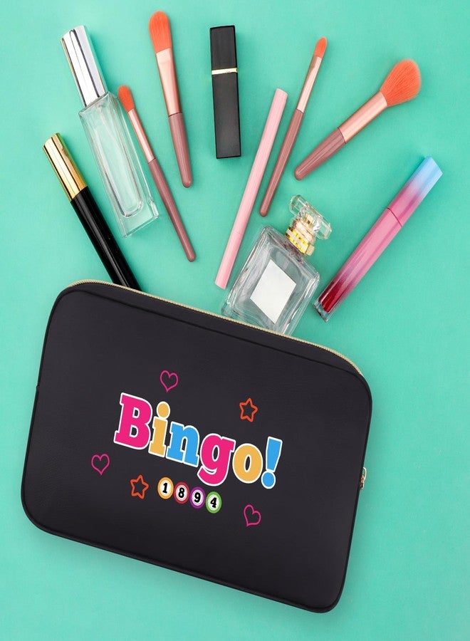 Baipilu Feminine Bingo Lovers Cosmetic Bag - Black, 9.4 x 5.1 x2.75 Inches - Perfect for Travel, Gifts, Home Storage - Image 3
