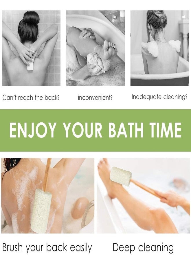 Organic B Lufa Bath Sponge with Wooden Handle - Natural Loofahfor Men and Women, Eco-Friendly Lofas for Bath & Shower, Long Ergonomic Grip for Easy Back Scrubbing, Bath Accessory (Pack of 2) - Image 5