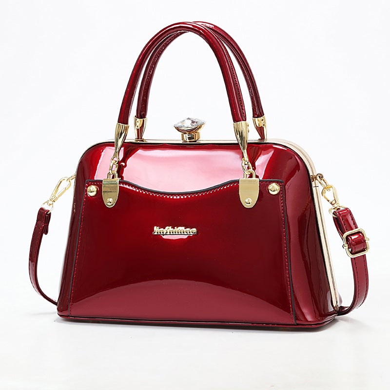 Women's PU Leather Tote Bag with Steel Frame - Image 1