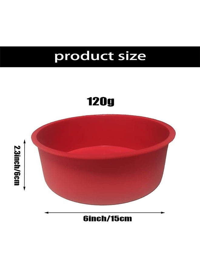 meayul 2pcs 6 Inch Silicone Cake Molds for Baking, Round Cake Baking Pan, Non-Stick Quick Release Suitable for Cheesecake Chocolate Cake, Brownie Cake, puddings, Birthday Party, Wedding Anniversary - Image 4