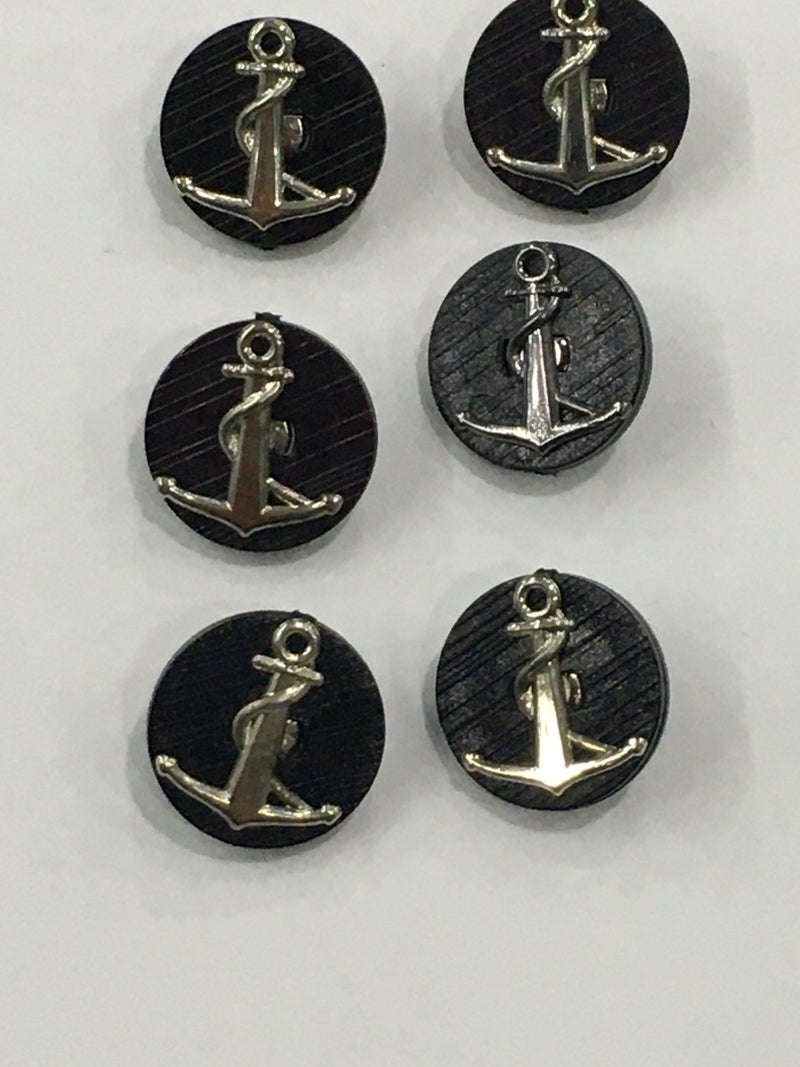 Karan Tuhafiye Karan Haberdashery Vest Cardigan Button 6 Piece Set Anchor Emblem 1.8 cm - Image 1
