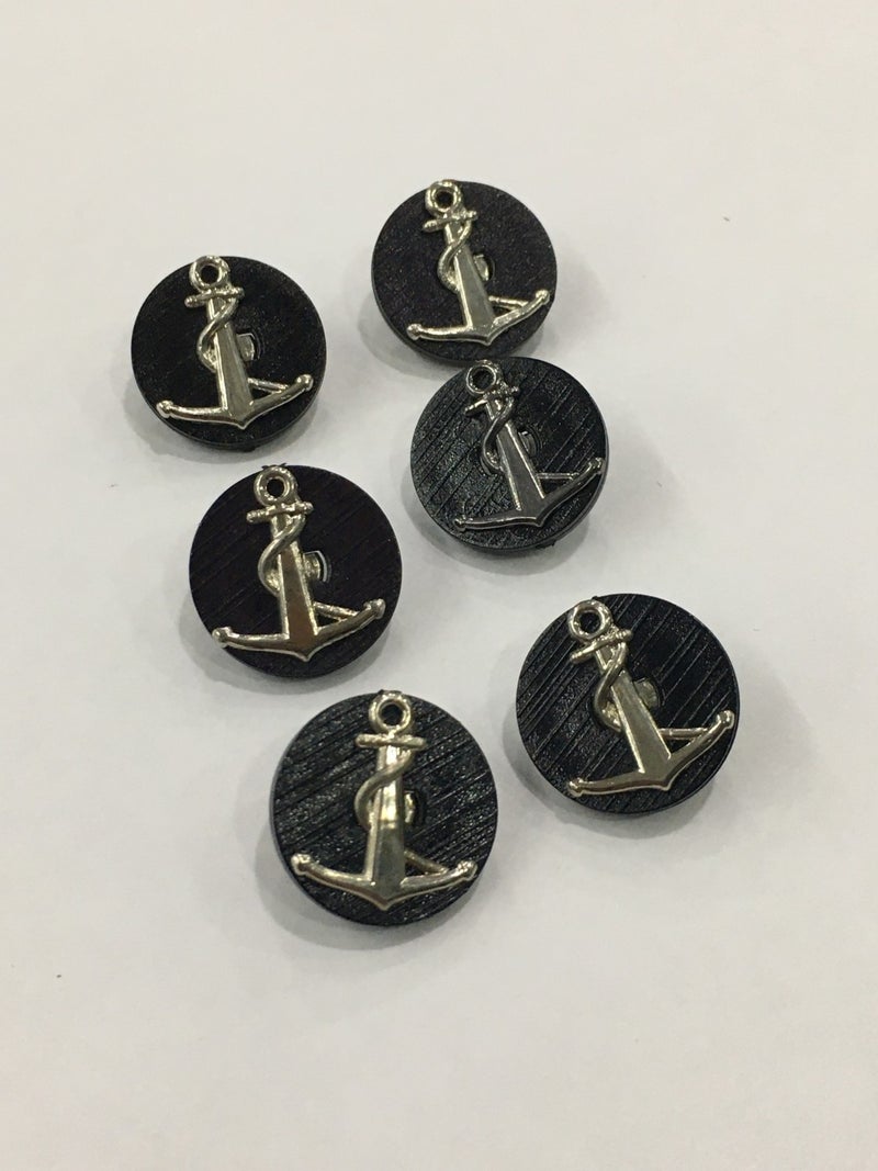 Karan Tuhafiye Karan Haberdashery Vest Cardigan Button 6 Piece Set Anchor Emblem 1.8 cm - Image 2