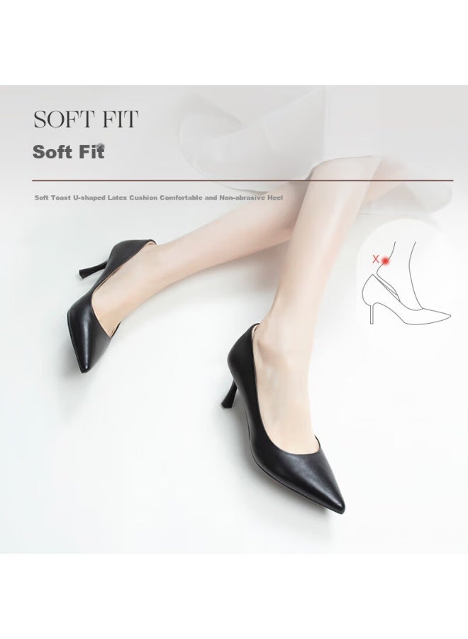 Comely Women's Single Shoes, Spring Thin Heel Pointed Toe High Heel, Sheepskin Soft Comfortable Sole, Simple Professional Work Shoes, Black, Size 37 - Image 3