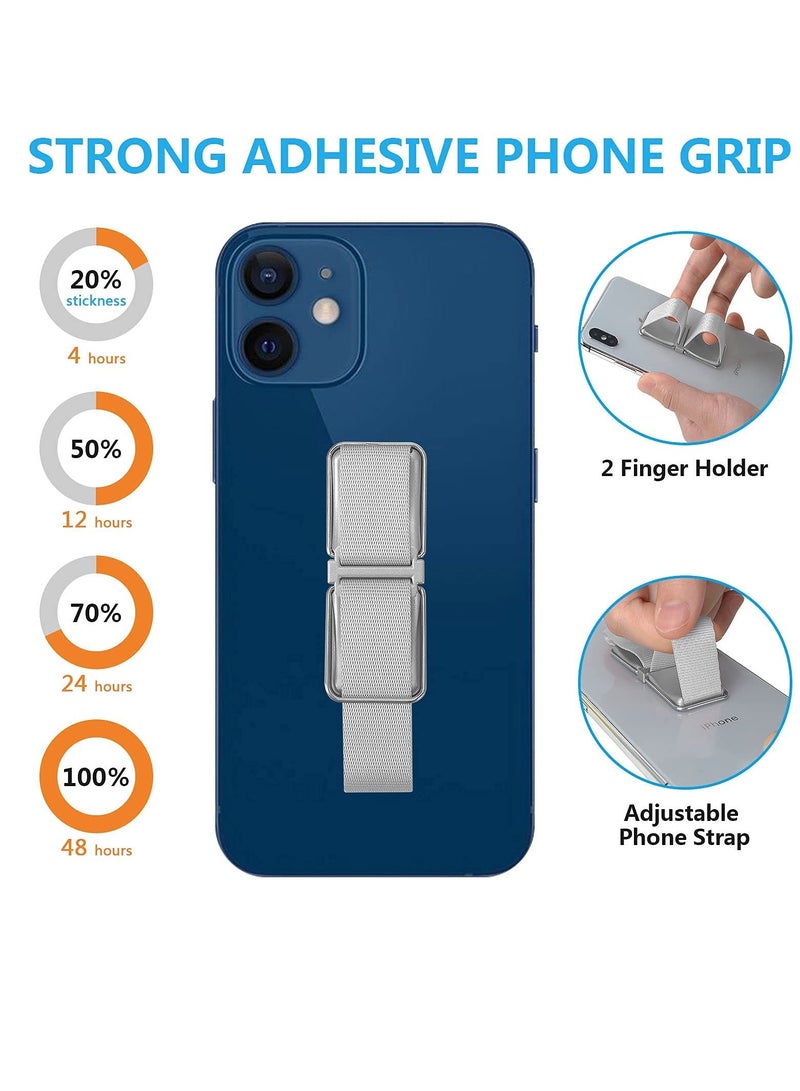 Cell Phone Grip and Handle Bracket - 4-Piece Set in Black and Silver for Phones, Tablets, and Cases - Convenient Finger Holder for Enhanced Stability and Comfort. - Image 4