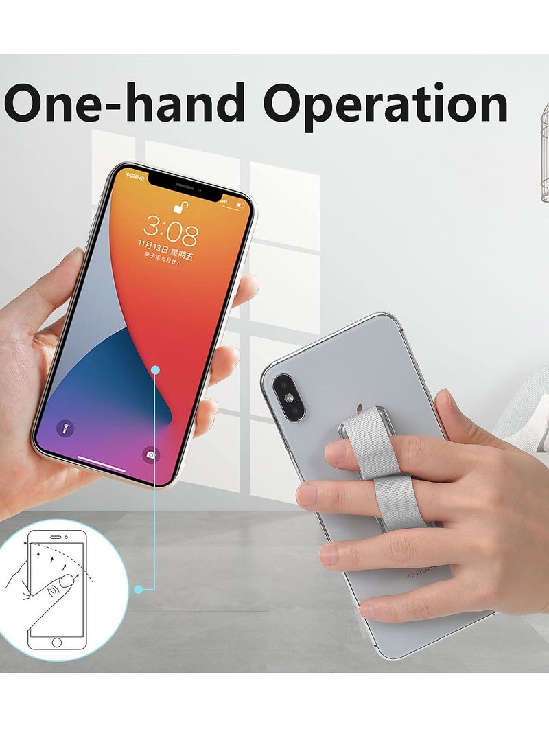 Cell Phone Grip and Handle Bracket - 4-Piece Set in Black and Silver for Phones, Tablets, and Cases - Convenient Finger Holder for Enhanced Stability and Comfort. - Image 2