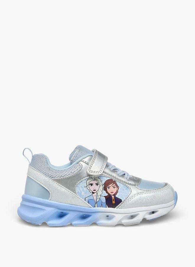 Disney Girls Frozen Print Light-Up Ankle Sneakers - Image 1