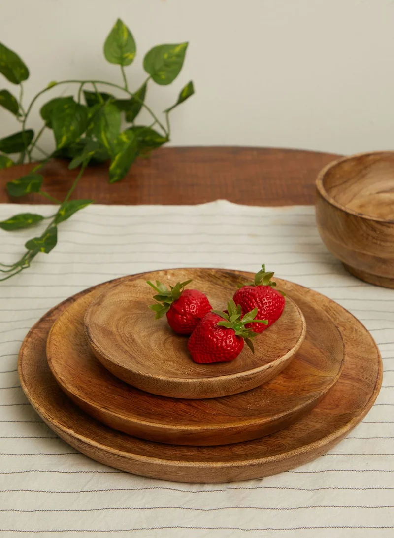 AURORA Set Of 3 Wooden Plates