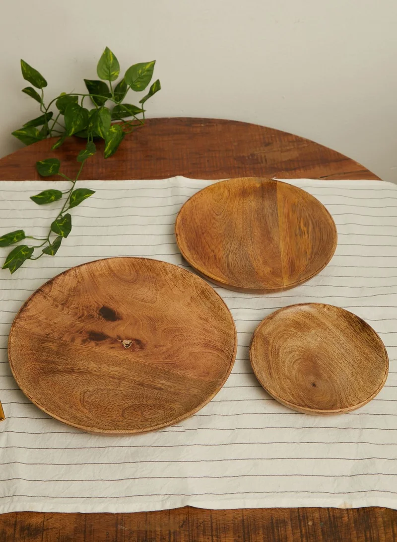 AURORA Set Of 3 Wooden Plates