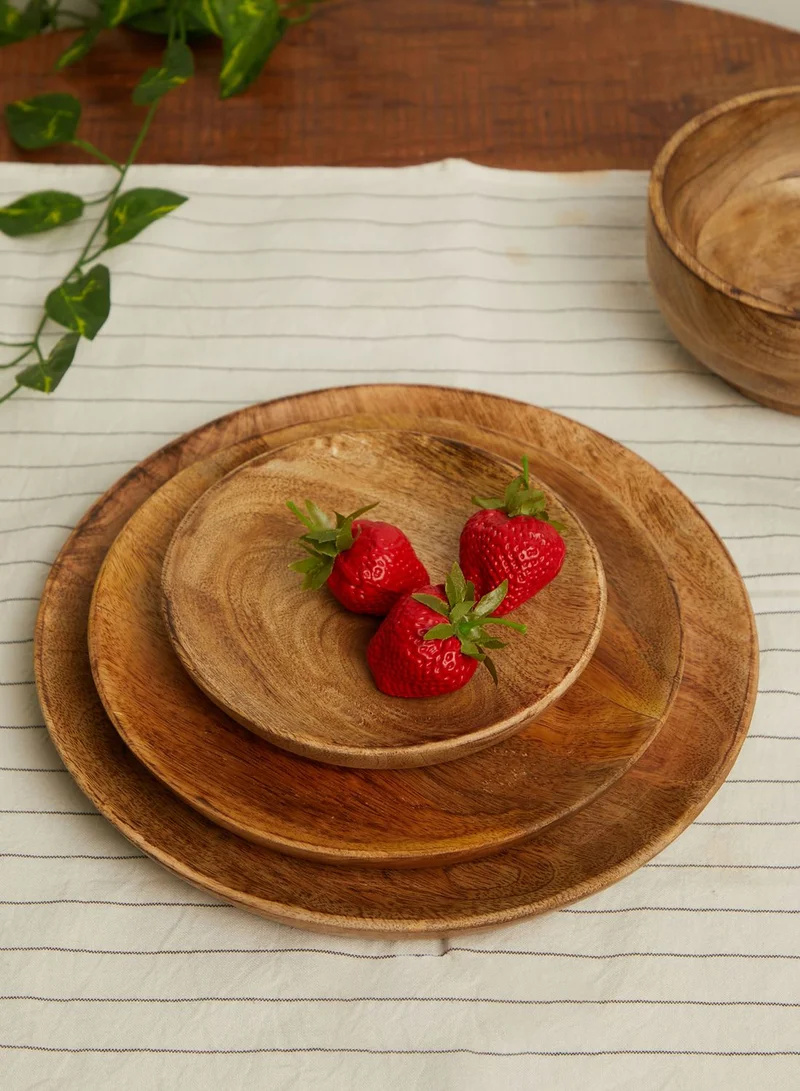 AURORA Set Of 3 Wooden Plates