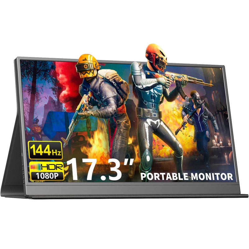 MAGICRAVEN 144HZ Portable Gaming Monitor, 17.3" 1080P Laptop Monitor, Dual USB C HDMI Second Computer Screen, VESA Gaming Display with Speakers, Travel Monitor for PS4/5 Xbox Switch MAC PC Phone - Image 1