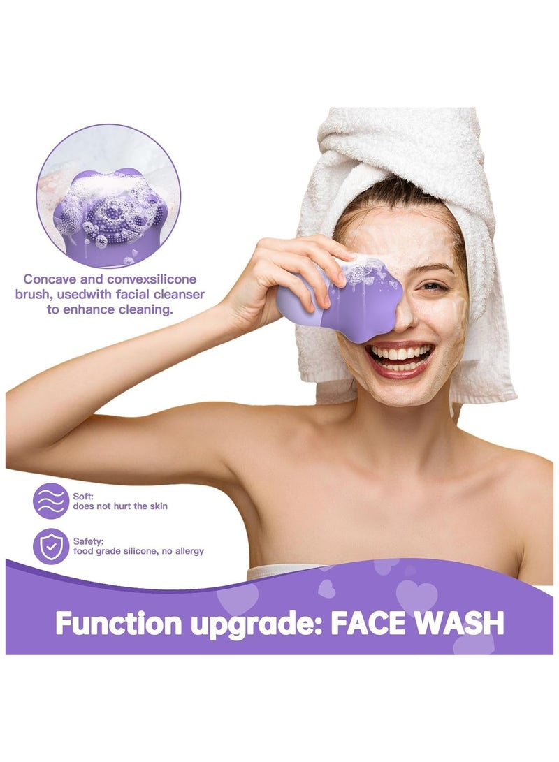 Generic Upgrade 2 in 1 Ice Roller for Face, Cat Paw Shape Beauty Facial Massage & Washing, Glow Cube for Face, Skin Care Tools for Eye Wrinkles, Acne Puffiness Relief (Purple)  - Image 4