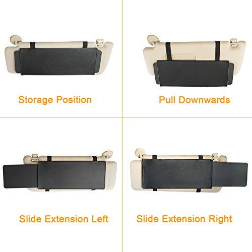 WANPOOL Car Visor Sunshade, Car Visor Anti-Glare Sunshade Extender for Front Seat Driver or Passenger - 1 Piece (Black) - Image 3