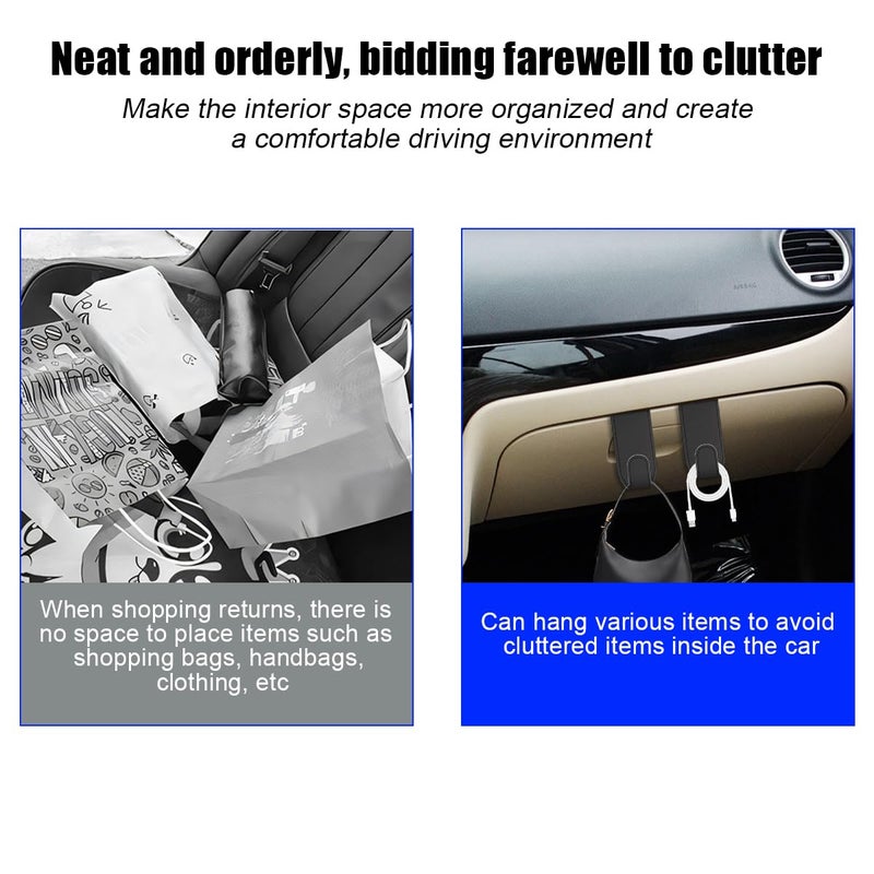 Bittwee Car Co-Pilot Glovebox Hooks, 2PCS Anti-Scratch Vehicle Passenger Seat Storage Hanger for Handbag Purse Umbrellas, Auto Interior Organizer, Universal for SUV Sedan Truck(Black) - Image 5
