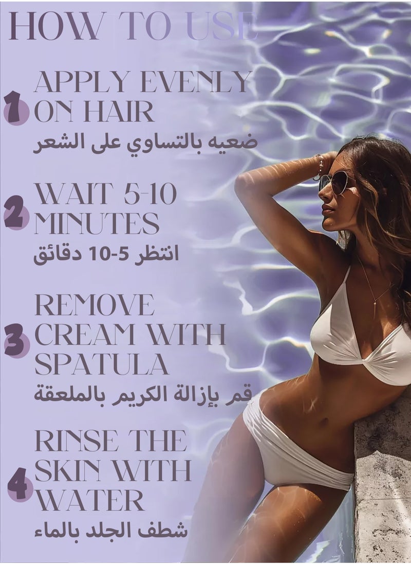 Augeas Hair Removal Cream Depilatory Cream With Essence - Skin Friendly Painless Flawless Hair Remover Cream Painless Flawless Depilatory, Sensitive Formula Suitable For All Skin Types For Women And Men  - Image 3