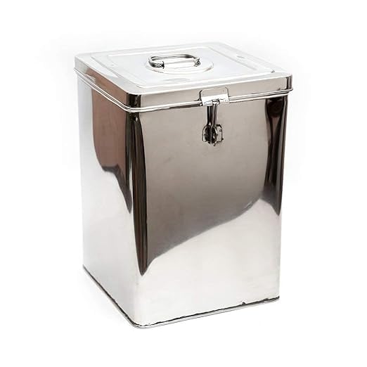 Shopsidex Shopsidex Stainless Steel Capacity Square Grocery Container for Kitchen Pipa Sape storge food and locking system hook 8 Square 1 A1