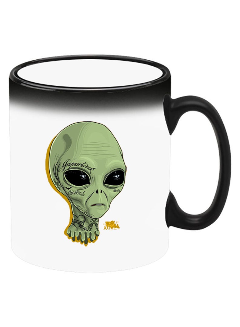 Theodor Color Changing Heat Sensitive Ceramic Mug, Image Revealed When HOT Liquid is Added! alien - Image 2