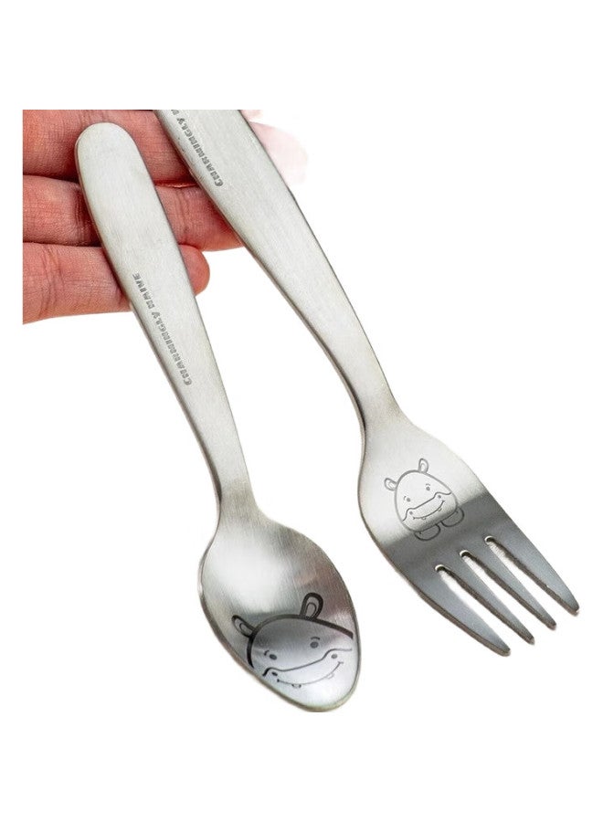 Onlycook Antibacterial Cartoon Children'S Spoon Food Grade 304 Stainless Steel Fork Spoon Eating Utensils Baby Supplementary Food - Little Pig Fork - Image 2