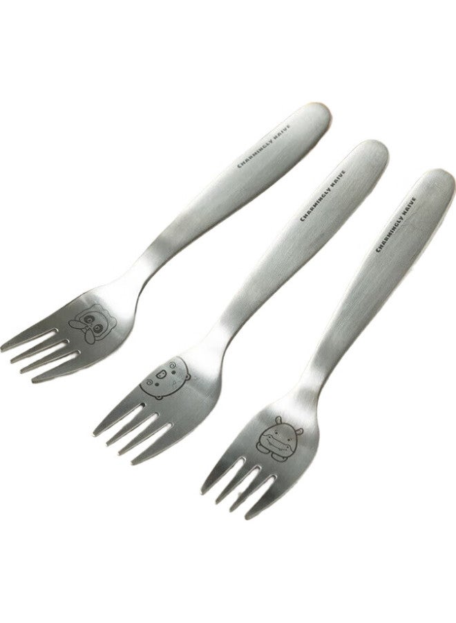 Onlycook Antibacterial Cartoon Children'S Spoon Food Grade 304 Stainless Steel Fork Spoon Eating Utensils Baby Supplementary Food - Little Pig Fork - Image 3