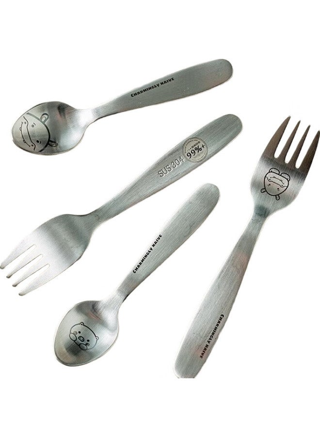 Onlycook Antibacterial Cartoon Children'S Spoon Food Grade 304 Stainless Steel Fork Spoon Eating Utensils Baby Supplementary Food - Little Pig Fork - Image 1