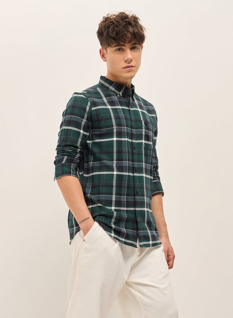 THE BEAR HOUSE Cotton Shirt for Men | Slim Fit, Long Sleeve, Casual & Formal Wear | Soft, Breathable Fabric for Office, Everyday, & All-Season Use in Classic & Trendy - Image 2