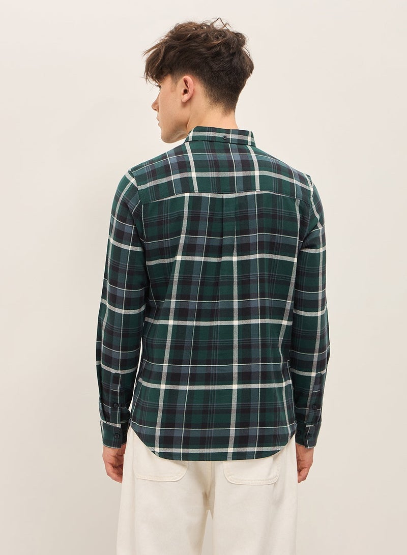 THE BEAR HOUSE Cotton Shirt for Men | Slim Fit, Long Sleeve, Casual & Formal Wear | Soft, Breathable Fabric for Office, Everyday, & All-Season Use in Classic & Trendy - Image 3