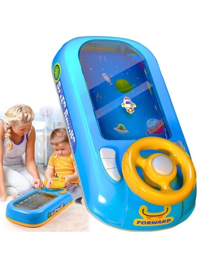 واحة الألعاب لعبة عجلة قيادة مغامرة سفينة الفضاء - لعبة محاكاة قيادة تفاعلية مع أضواء وموسيقى، لعبة تعليمية للأطفال من سن 3 إلى 6 سنوات، هدية تظاهر ممتعة للأولاد والبنات - Image 1