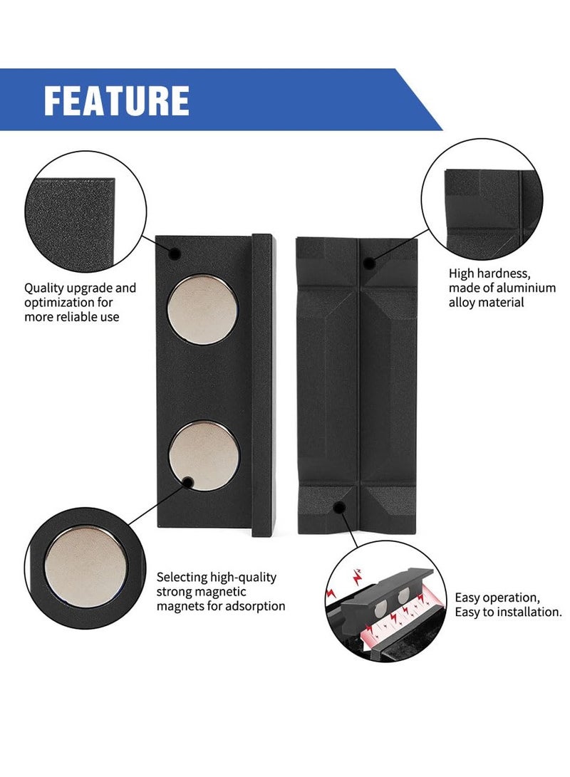 Excefore Aluminum 4" Vise Jaws Pads, Magnetic Reversible Pipe Vise, AN Fitting Vice Jaw Covers, Professional Grade Multi-Purpose Vise Jaw Protective Inserts for Any Metal Bench Vice, 4", Upgrade-Black  - Image 3