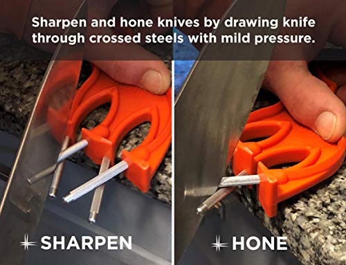 Thexton The Edgemaker Knife Sharpener Pro 331- Perfect for Sharpening & Honing any Blade, Durable, Safe & Easy to Use- Orange - Image 5