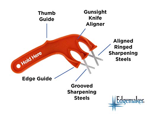 Thexton The Edgemaker Knife Sharpener Pro 331- Perfect for Sharpening & Honing any Blade, Durable, Safe & Easy to Use- Orange - Image 3