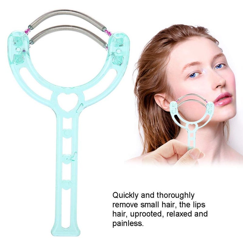 woobles Facial Hair Remover, Effective Epilator Portable Face Lips Hair Removal Plastic Spring Device Beauty Tool for Women & Men Hair Removal Spring Threading Epilator Face Facial Hair Removal Stick (Green)-Green - Image 3