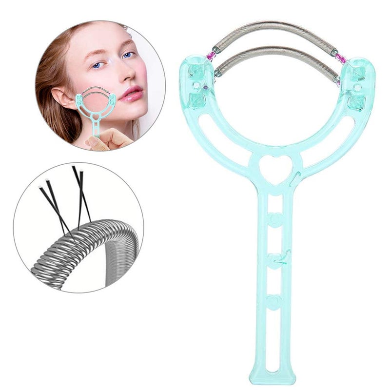 woobles Facial Hair Remover, Effective Epilator Portable Face Lips Hair Removal Plastic Spring Device Beauty Tool for Women & Men Hair Removal Spring Threading Epilator Face Facial Hair Removal Stick (Green)-Green - Image 1