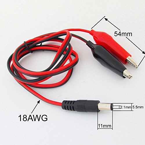 PGSA2Z™ DC Plug Barrel Jack to Alligator Clips PVC Wire - Image 2