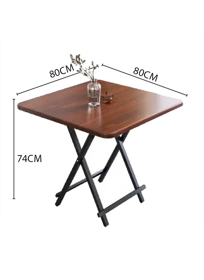 Modern Folding Wooden Table with Metal Legs – Space-Saving and Stylish