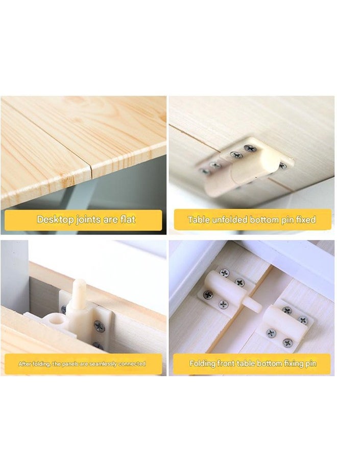 Modern Folding Wooden Table with Metal Legs – Space-Saving and Stylish