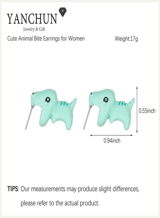YANCHUN 6 Pairs Cute Animal Bite Earrings for Women 3D Clay Earrings Animal Cartoon Biting Ears Stud Earrings Jewelry Gifts - Image 2