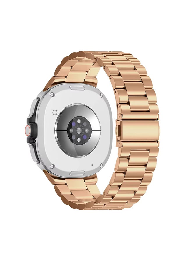 O Ozone Metal Band For Samsung Galaxy Watch 8 Band 40mm 44mm/Galaxy Watch 8 Classic 46mm, No Gap Stainless Steel Strap for Men Women- Rose gold - Image 2