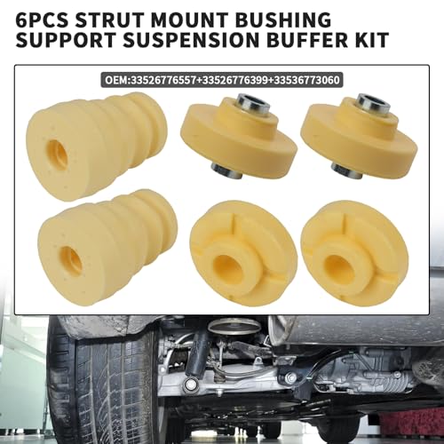 Bomunik Front Rear Lower Upper Shock Strut Guide Support Bushing Set For BMW X5 (E70) 2007-2013 X5 (E70 Facelift) 2011-2013 X6 (E71) 2008-2014 Replacement number# 33526776557,33526776399,33536773060 - Image 2