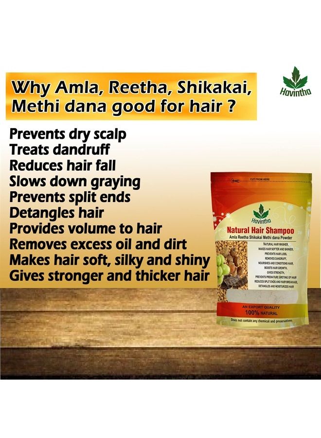 Havintha Natural Hair Shampoo with Amla, Reetha, Shikakai and Methi dana Powder hair wash - 227 Grams (Advanced shampoo) (PACK 1) - Image 4