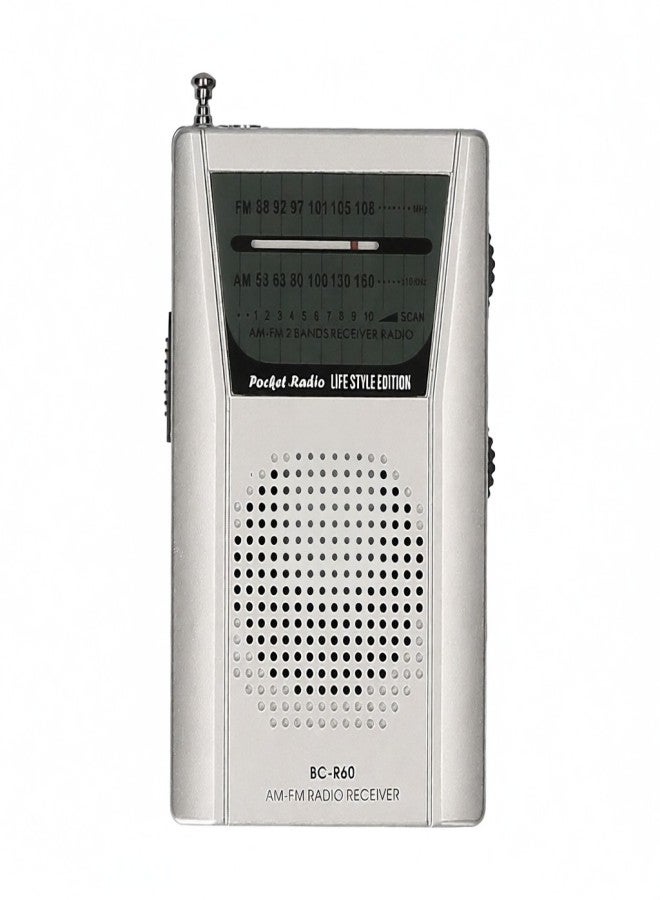 INDIN BC-R60 AM FM Battery Operated Portable Pocket Radio Mini Radio Music Player Operated by 2 AA Battery Wireless Speaker for House & Outdoor - Image 1