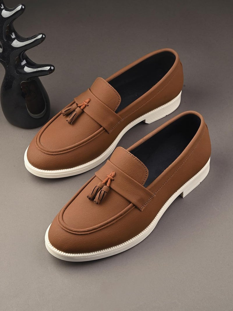 MACTREE Suede Leather Tan Latest Loafers Shoes for Men - 6 UK - Image 2