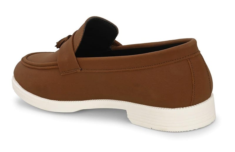 MACTREE Suede Leather Tan Latest Loafers Shoes for Men - 6 UK - Image 5