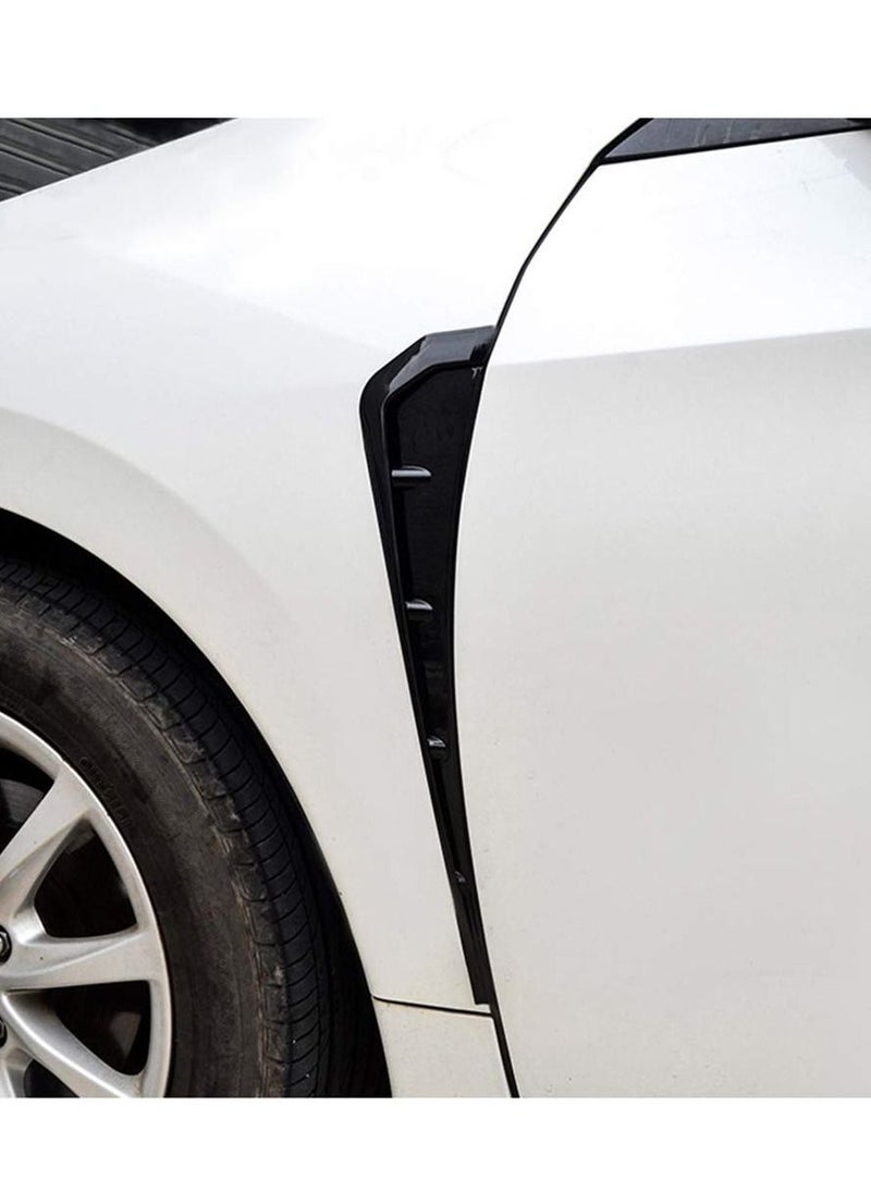 SYOSI - Car Fender Side Stickers, Side Vents Decorative Air Intake Abs Stickers Universal Fender Car Exterior Accessories Anti-collision Side Wing Stickers (Black) - Image 1