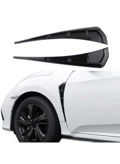 Car Fender Side Stickers, Side Vents Decorative Air Intake Abs Stickers Universal Fender Car Exterior Accessories Anti-collision Side Wing Stickers (Black)